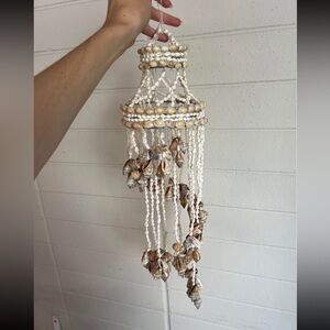 Handmade Shell & Bead Hanging Mobile - Cream and Natural Brown